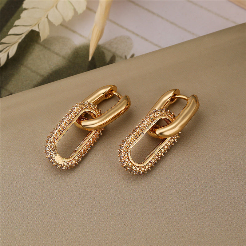 Double Loop Design Drop Earrings for Women