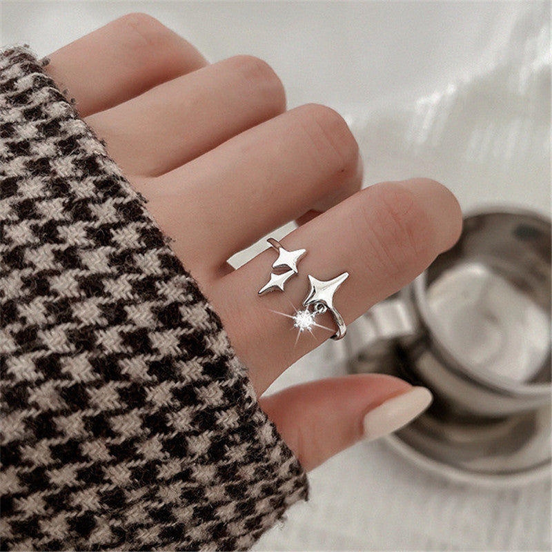 Adjustable Kpop Crystal Y2K Crown Ring for Women