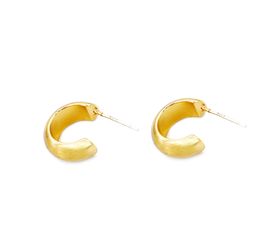 Statement C Shape Gold Plated Earrings