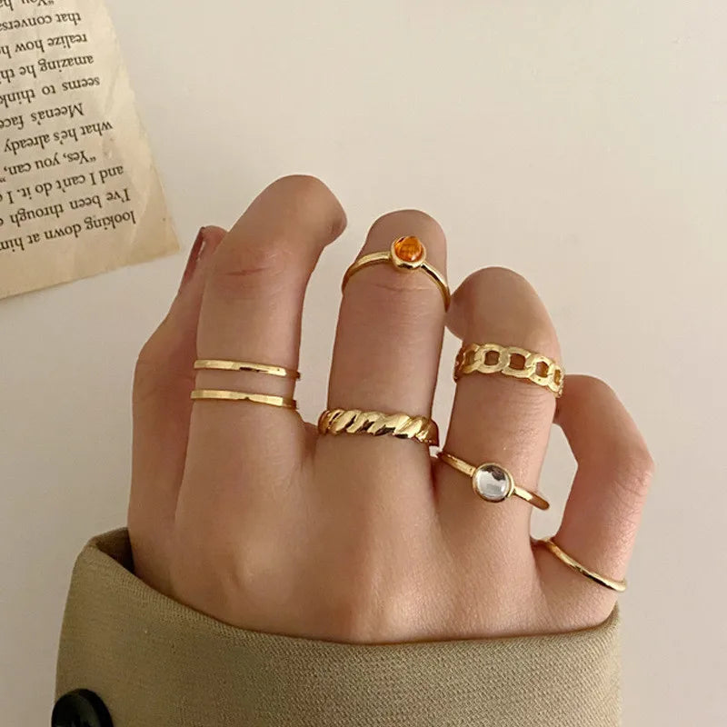 Modyle Boho Gold Color Heart Rings