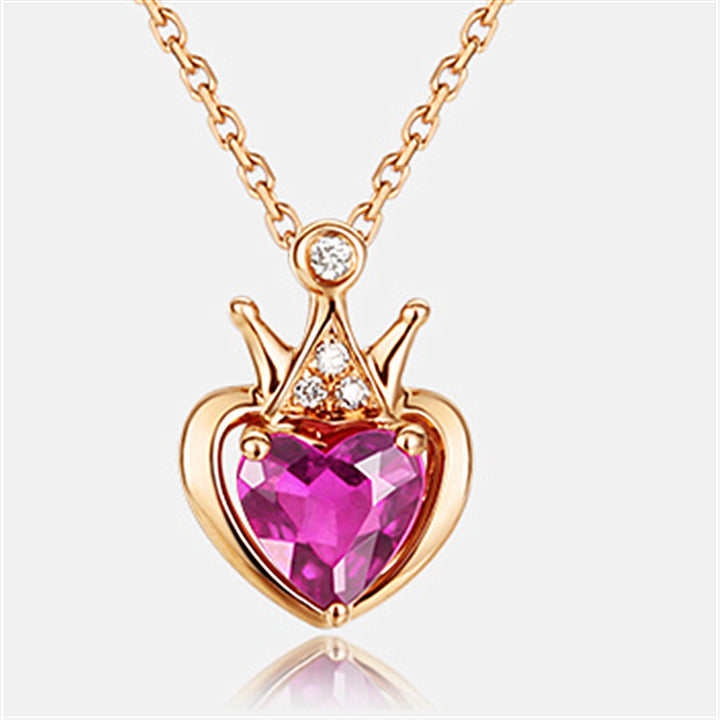 Heart Shaped Diamond Clavicle Chain Necklace