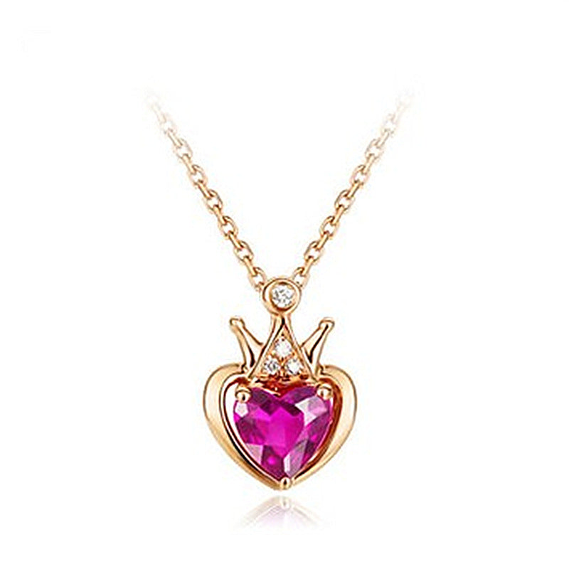 Heart Shaped Diamond Clavicle Chain Necklace