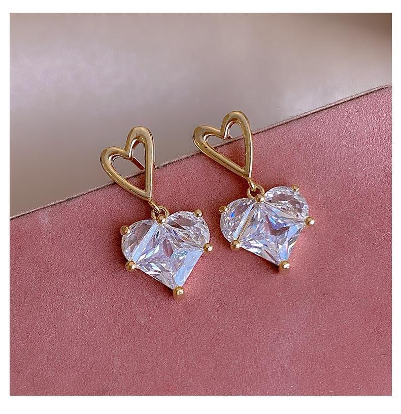 New Love Zircon Silver Earrings