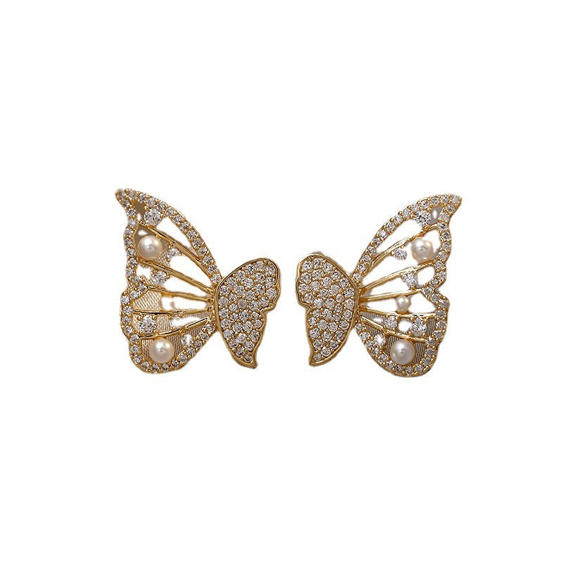 Butterfly Pearl Earrings Earrings Women