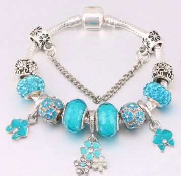 DIY Glass Bead Flower Bracelet