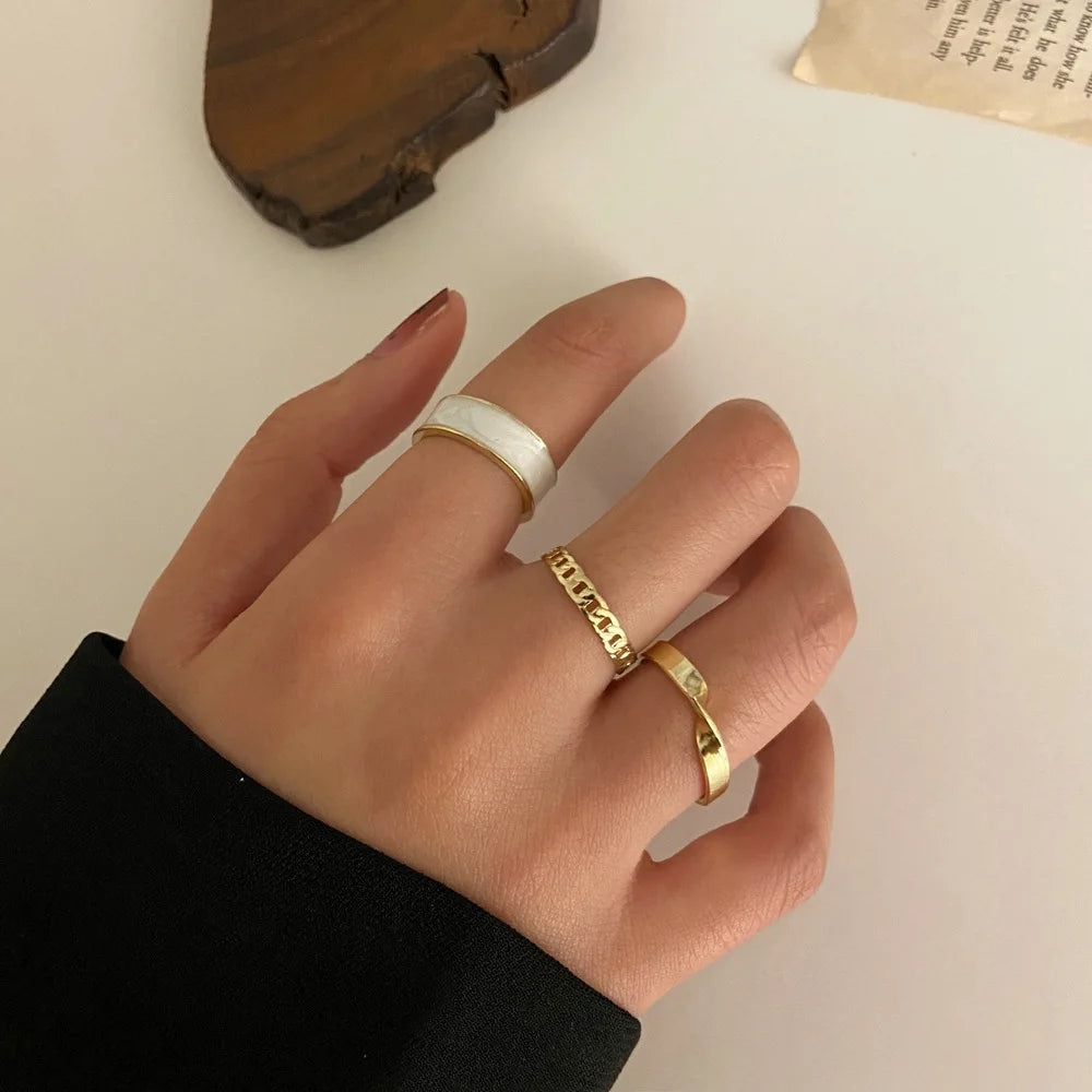 Modyle Boho Gold Color Heart Rings