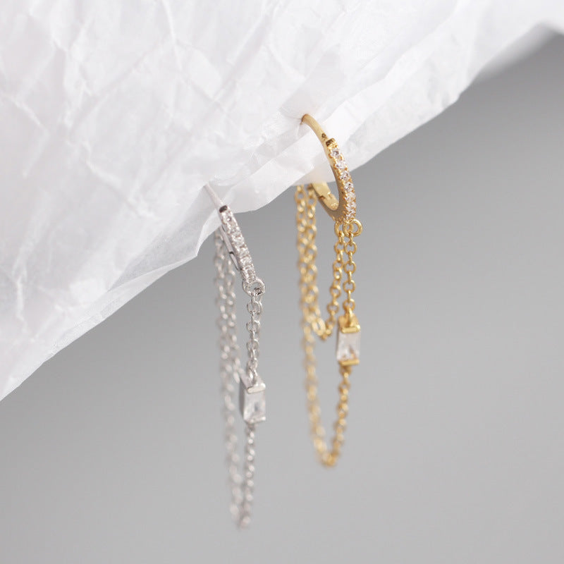 INS Style Silver Tassel Earrings