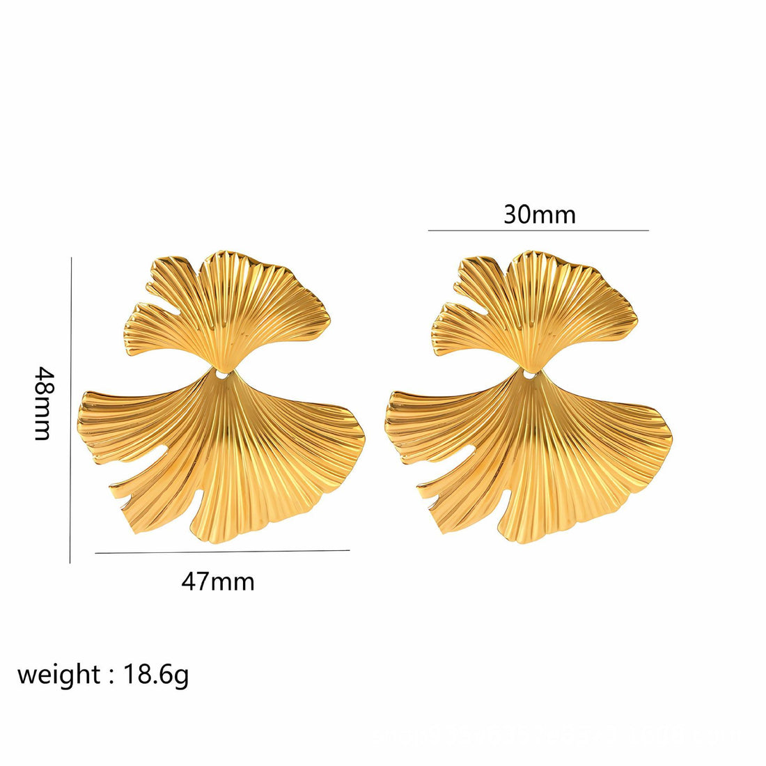 Gold Butterfly Flower Stud Earrings