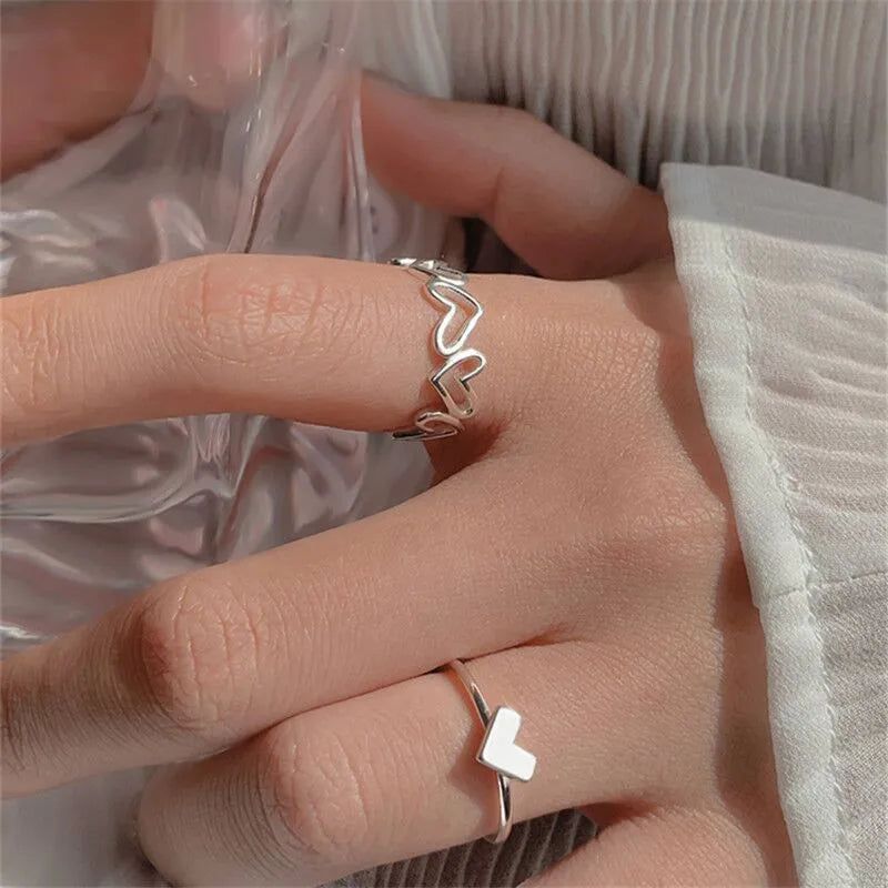 Modyle Boho Gold Color Heart Rings