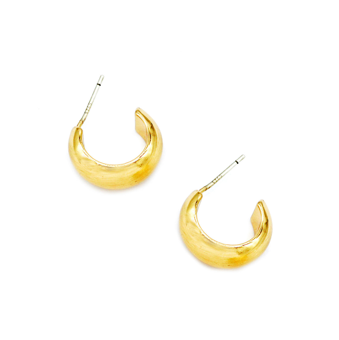 Statement C Shape Gold Plated Earrings