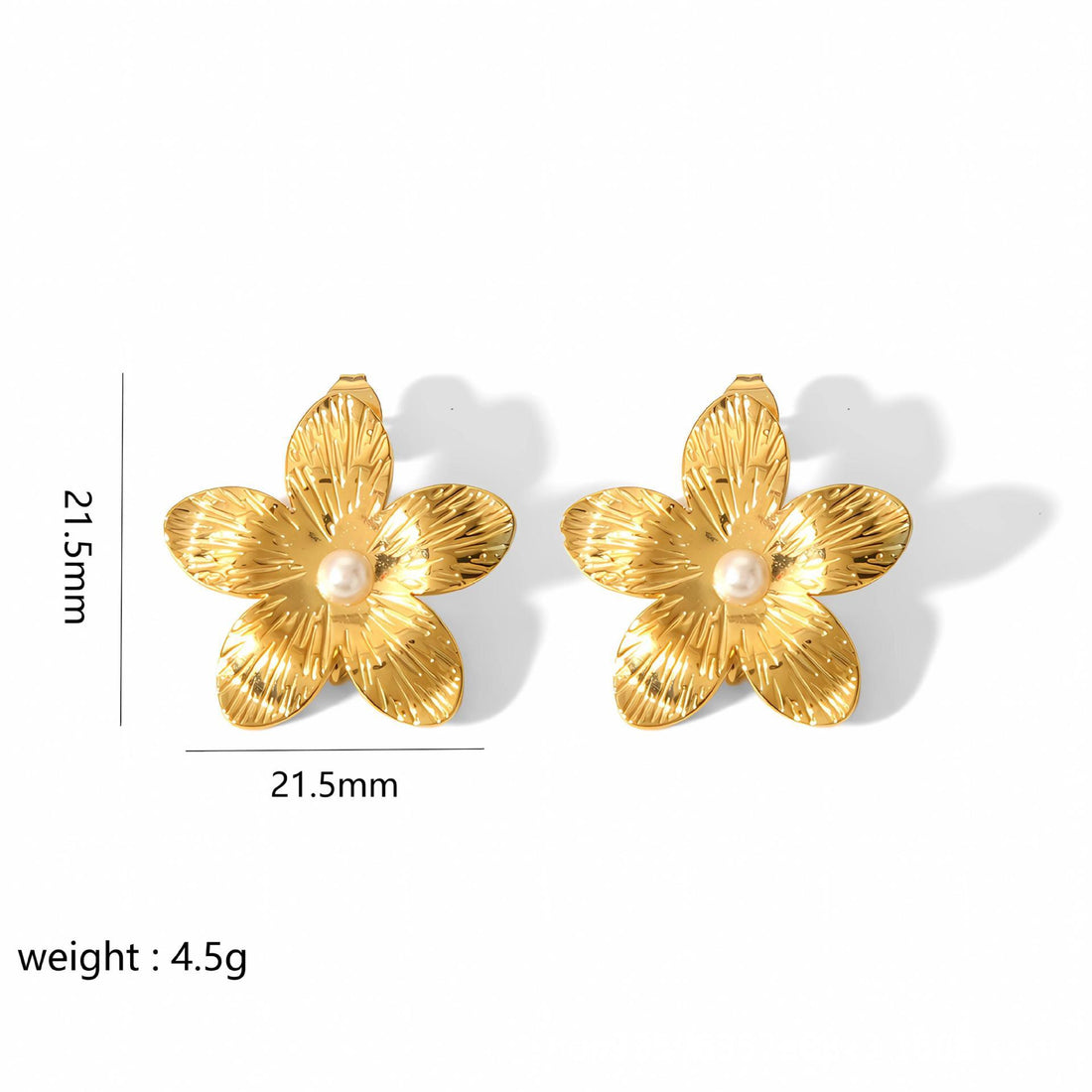 Gold Butterfly Flower Stud Earrings