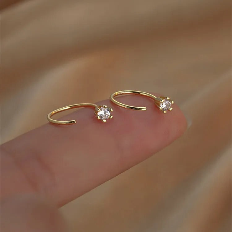 Luxury Star Zircon Hoop Earrings for Women