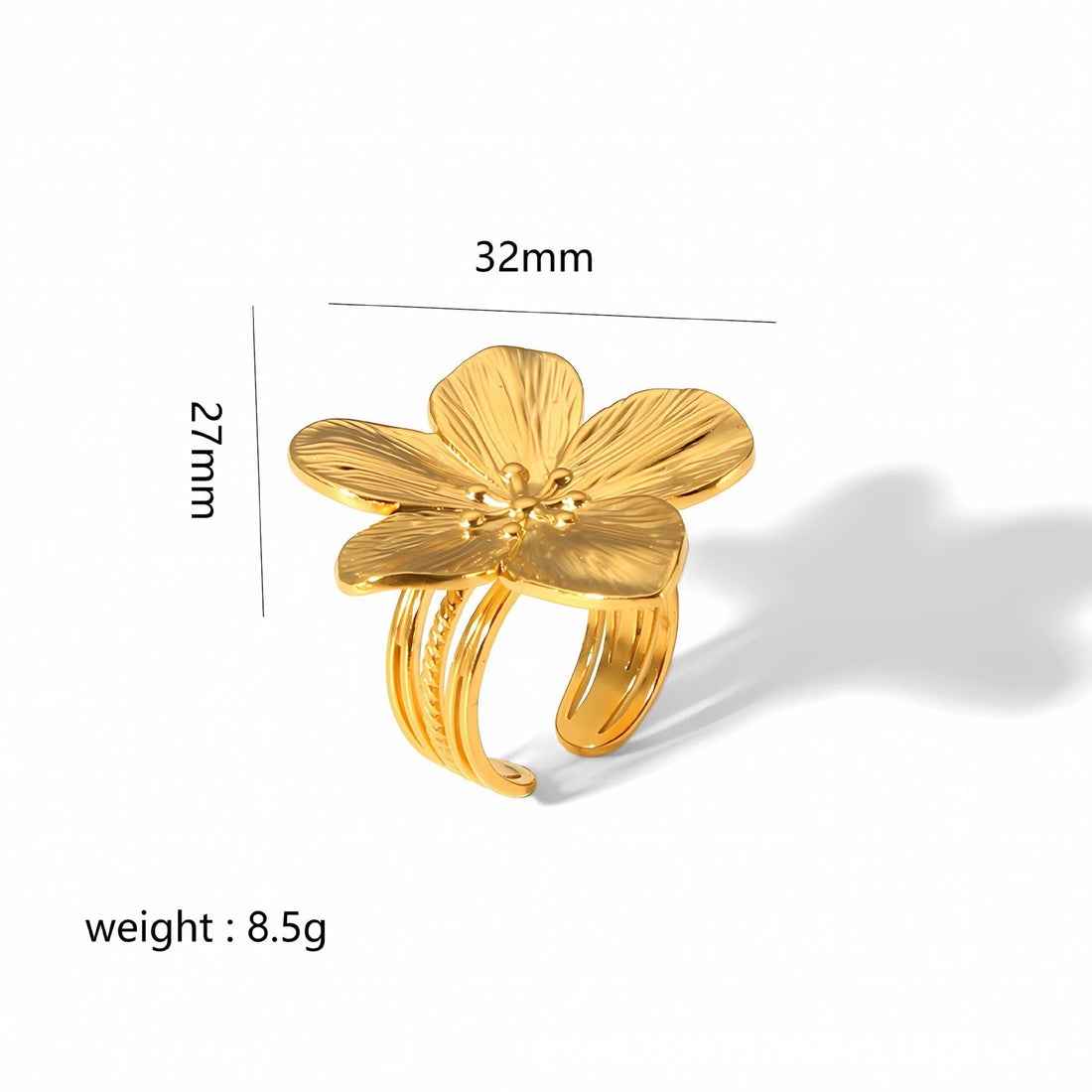 Gold Butterfly Flower Stud Earrings