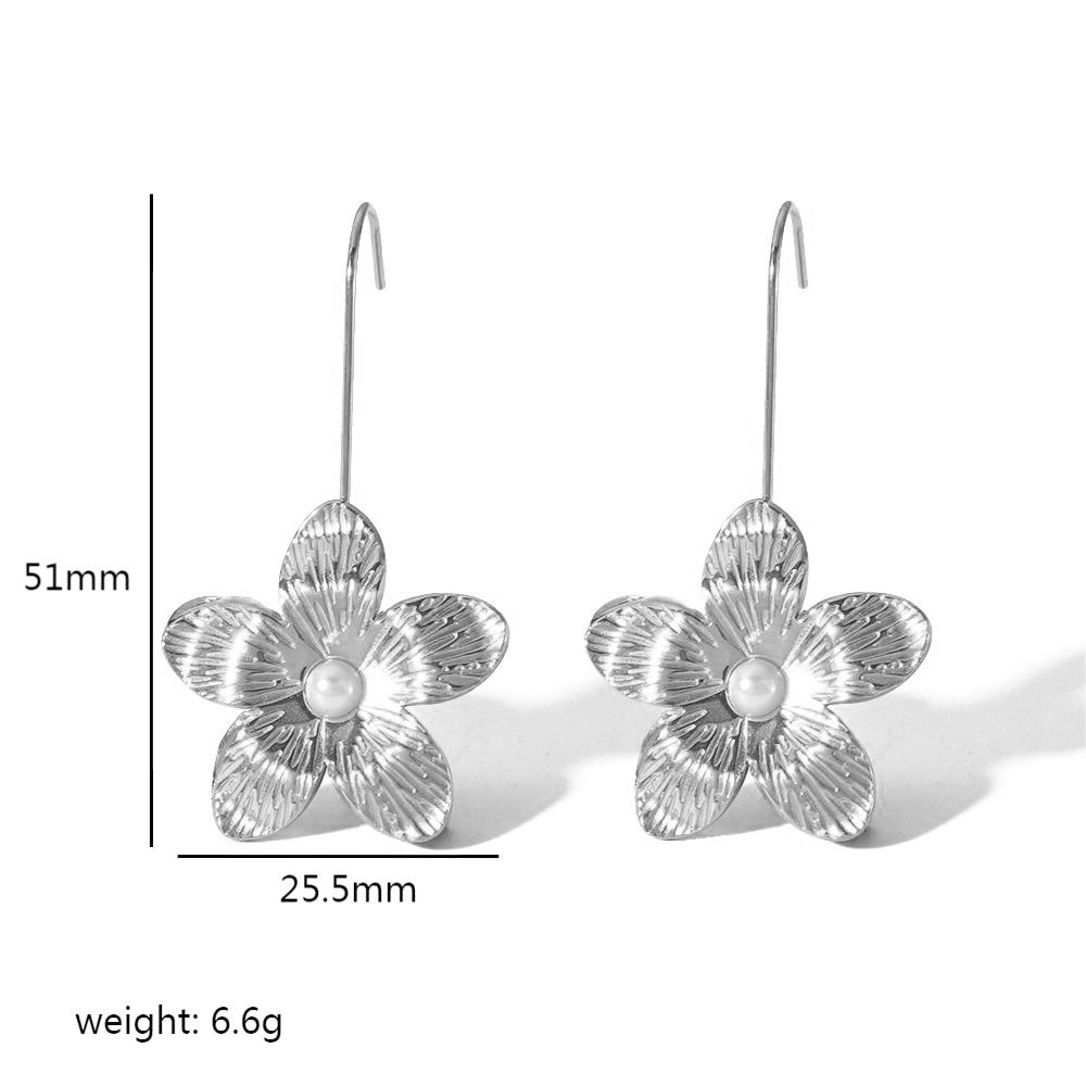 Gold Butterfly Flower Stud Earrings