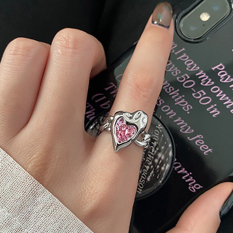 Adjustable Kpop Crystal Y2K Crown Ring for Women