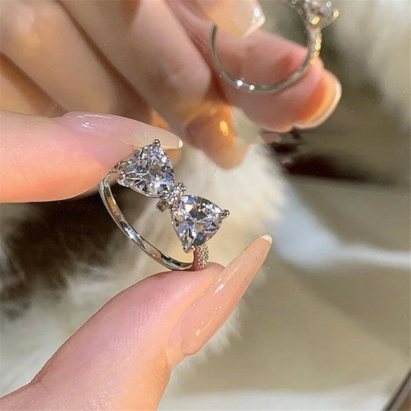 Adjustable Kpop Crystal Y2K Crown Ring for Women