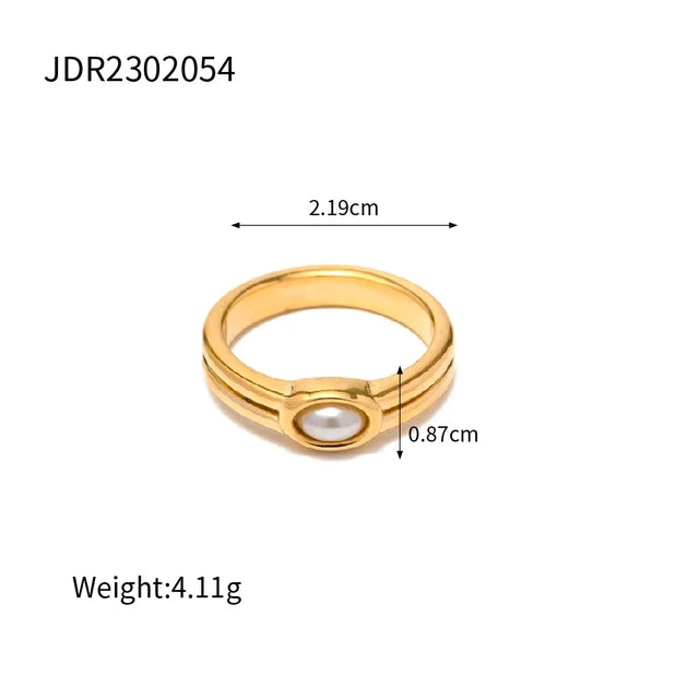 Uworld 18K Gold PVD Plated 316L Stainless Steel Rings Finger