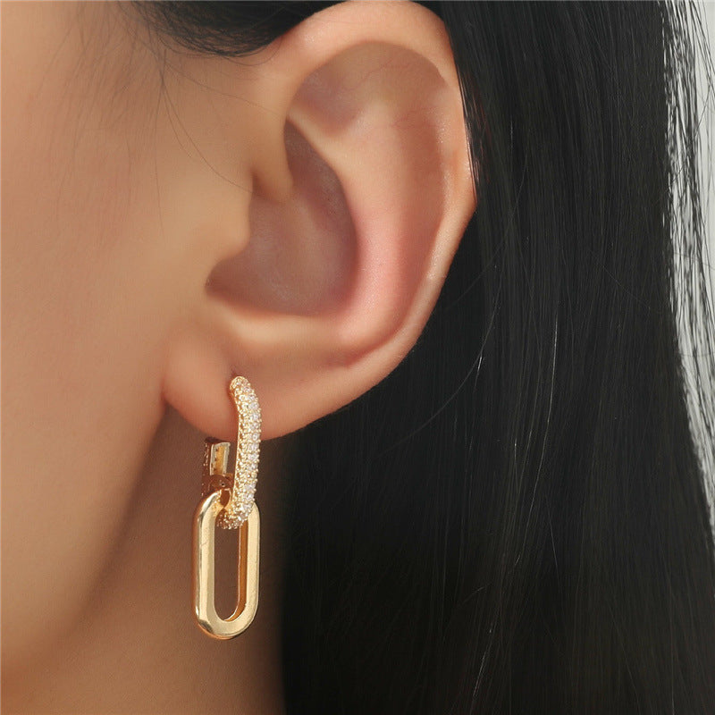 Double Loop Design Drop Earrings for Women