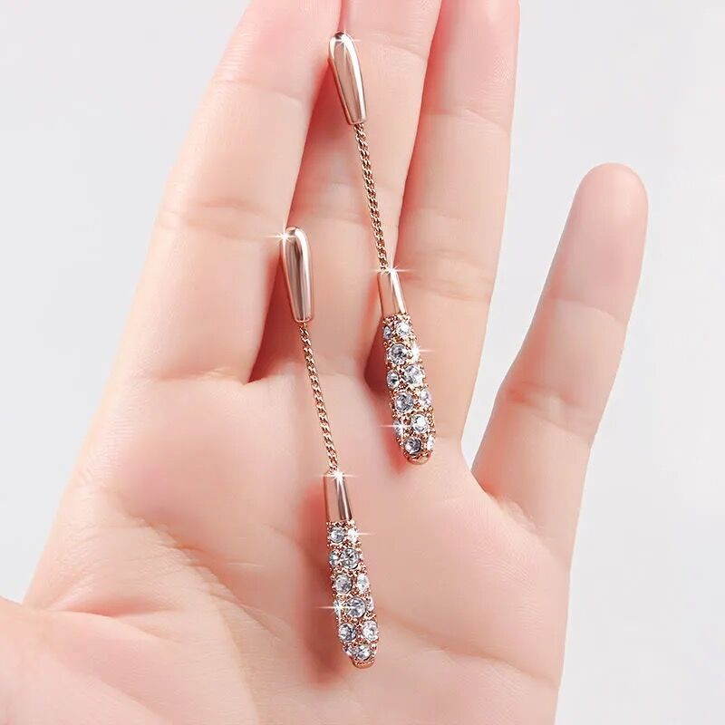 Korean Long Tassel Pearl Dangle Earrings