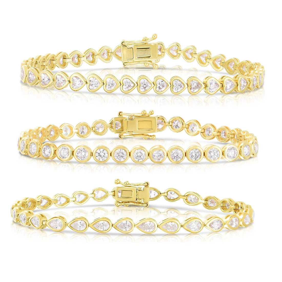 Geometric Bezel CZ Tennis Chain Bracelet - Classic Fashion Jewelry for Women