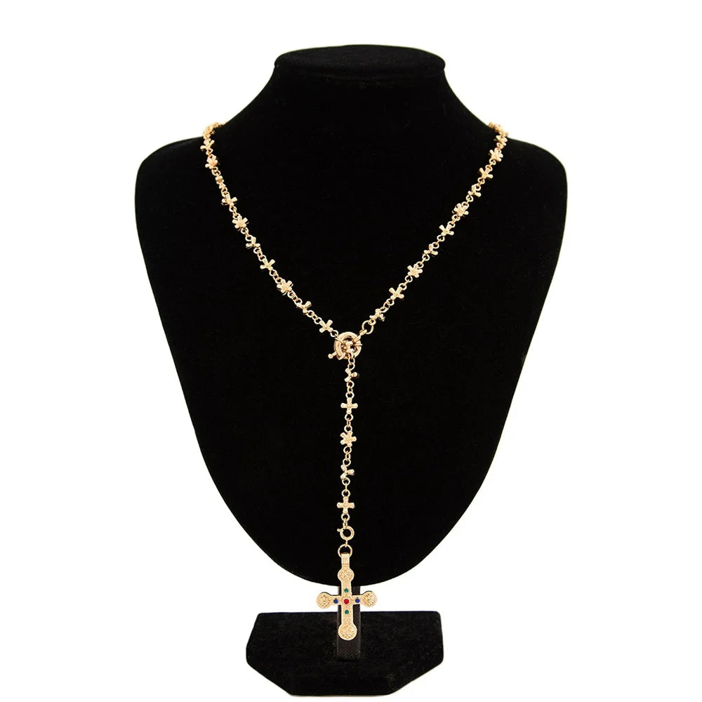 Zircon Cross & Pearl Flower Choker - 2024 Y2K Fashion Necklace for Women