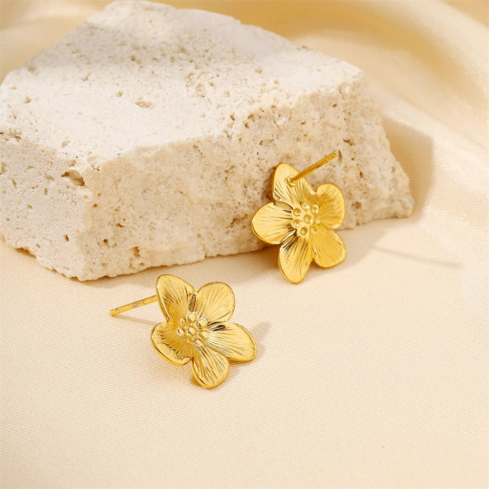 Stainless Steel Flower Earrings - Ideal Wedding Gift