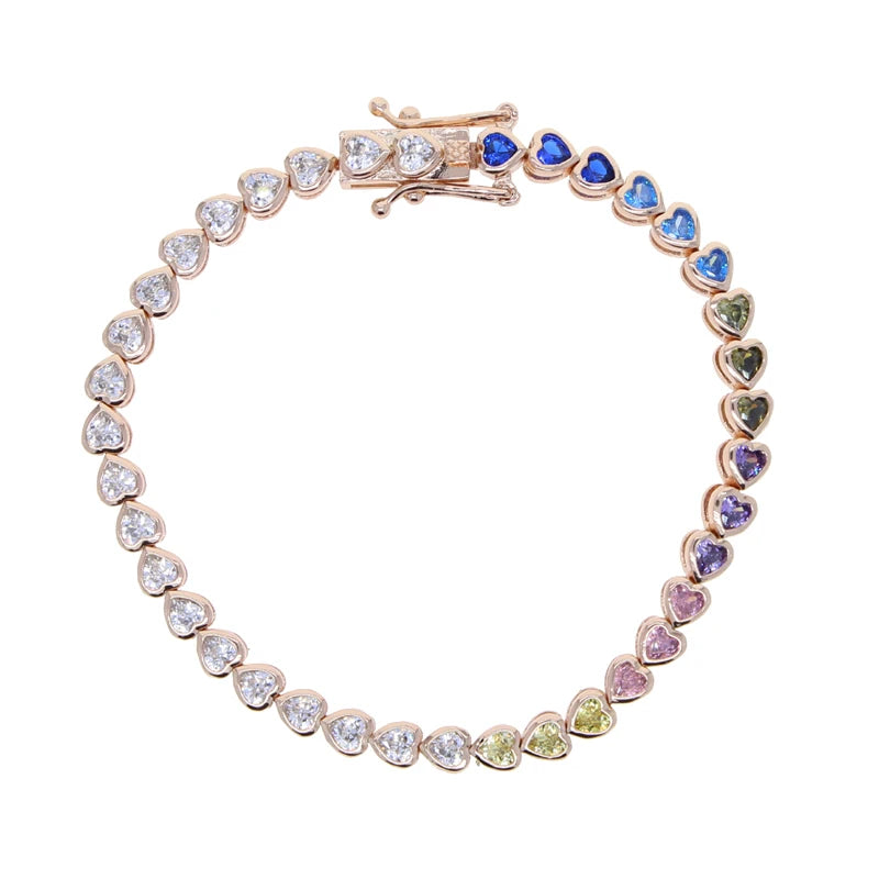 Geometric Bezel CZ Tennis Chain Bracelet - Classic Fashion Jewelry for Women