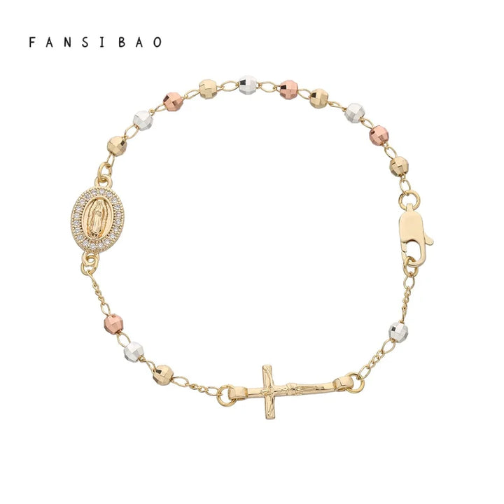 FanSibao Virgin Mary Rosary Bead Bracelet - Original Design Bangle Jewelry for Women