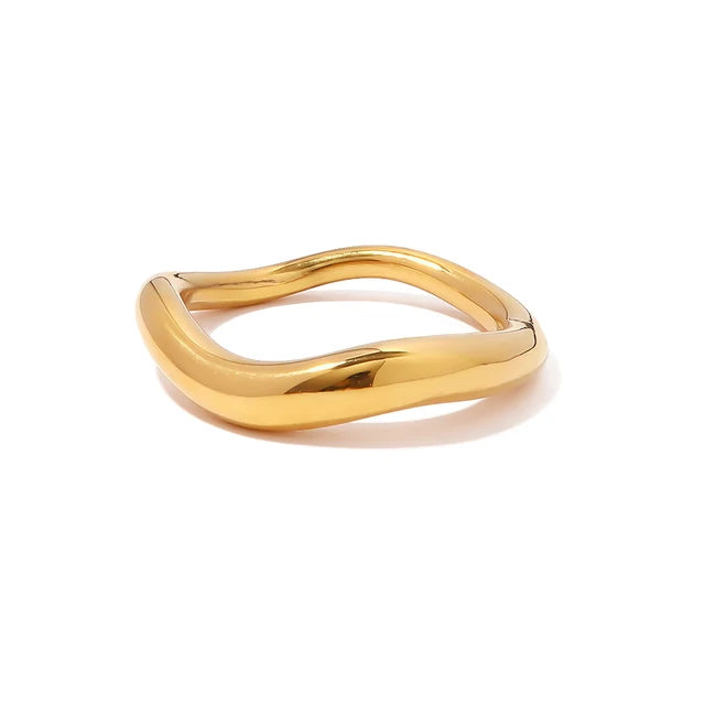 Uworld 18K Gold PVD Plated 316L Stainless Steel Rings Finger