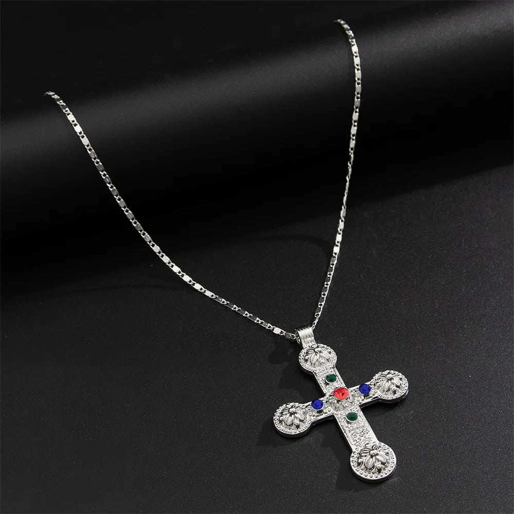 Zircon Cross & Pearl Flower Choker - 2024 Y2K Fashion Necklace for Women