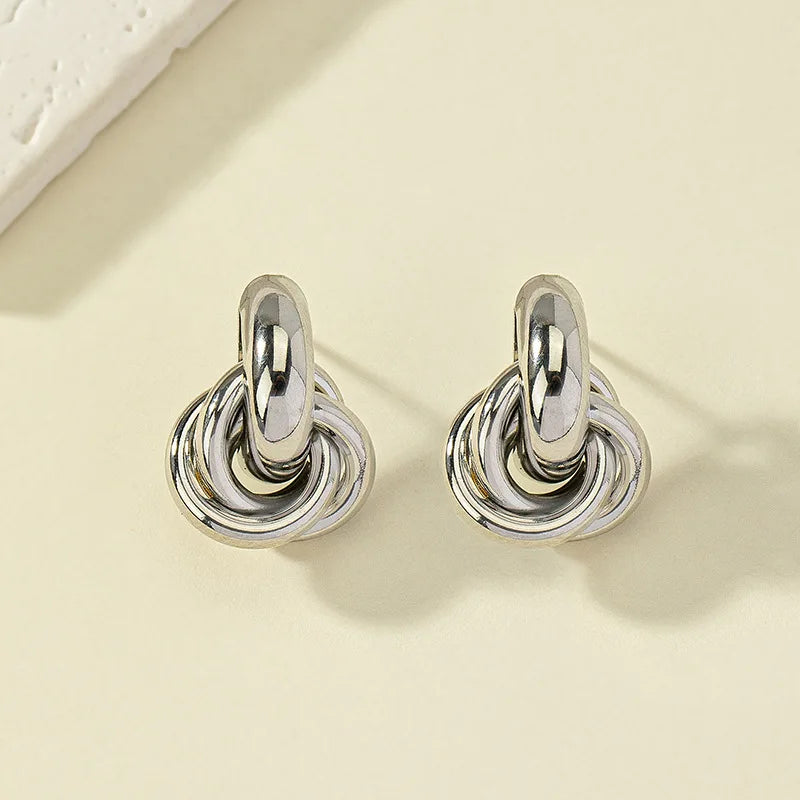 Gold & Silver Knot Hoop Earrings – Trendy Daily Wear Jewelry for Women