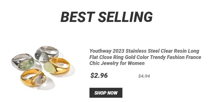 Youthway Natural Stone Stainless Steel Ring – Waterproof Stylish Golden Jewelry