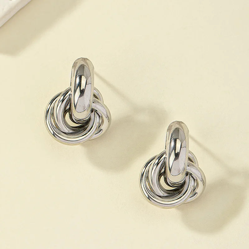 Gold & Silver Knot Hoop Earrings – Trendy Daily Wear Jewelry for Women