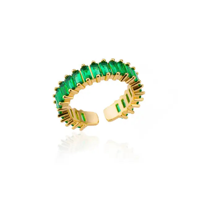 Mini Zircon Green Rings For Women Stainless Steel