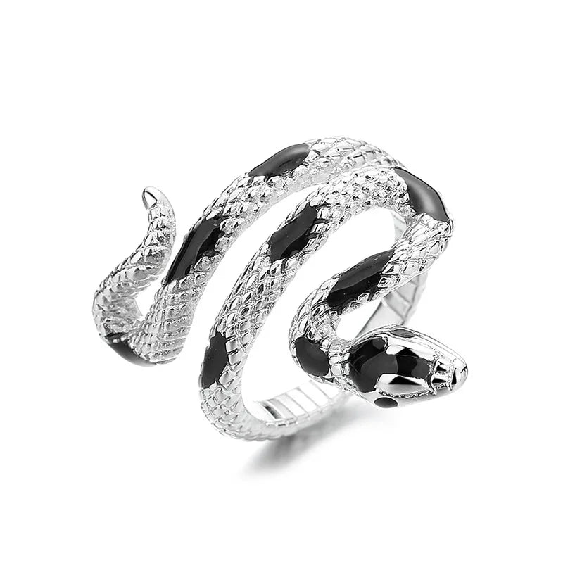 RAKOL Fashion Punk Snake Shape Open Ring for Women – Irregular Drip Glue Jewelry