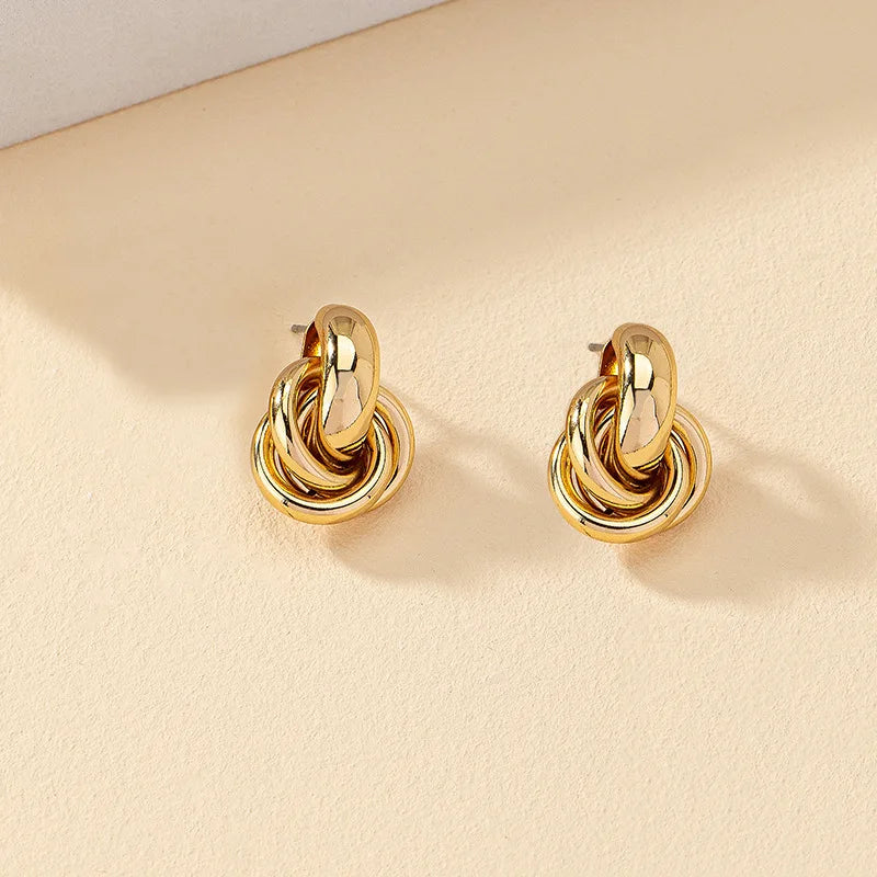 Gold & Silver Knot Hoop Earrings – Trendy Daily Wear Jewelry for Women