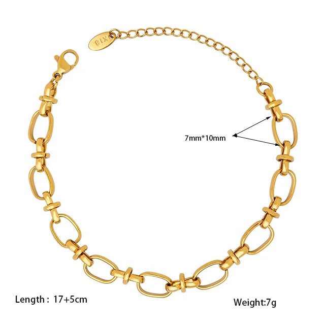 Ins Style Stainless Steel Bracelet - Waterproof Cubic Zirconia Bangle for Women