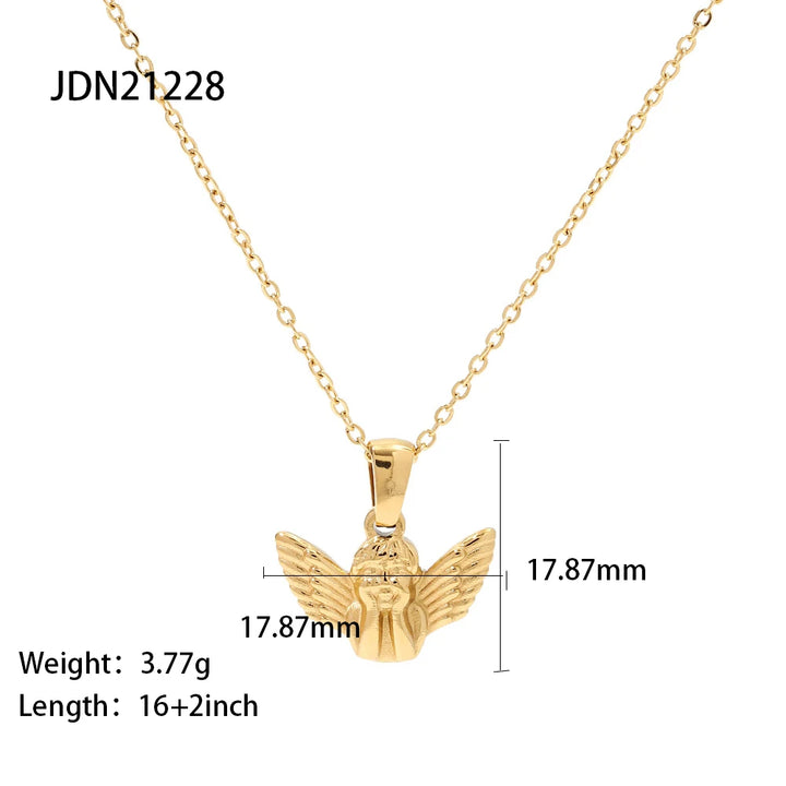 Uworld 316L Stainless Steel Angel Pendant Necklace - Waterproof Fashion Jewelry for Women