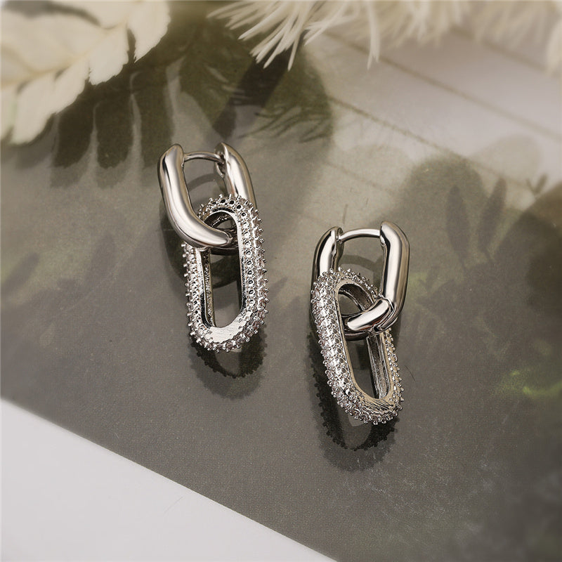 Double Loop Design Drop Earrings for Women