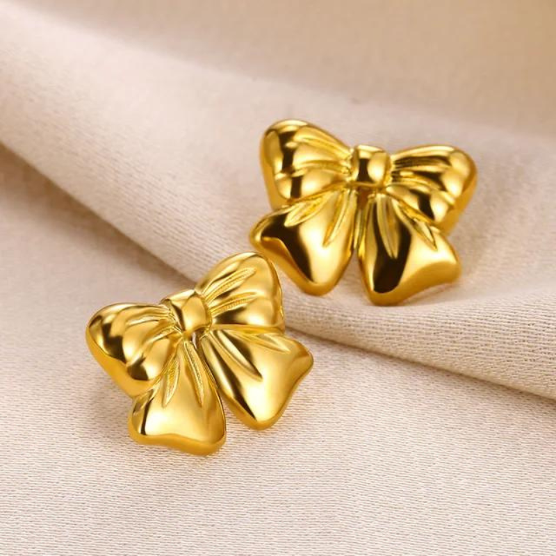 Elegant Ribbon Bow Sets Necklaces Earrings Bracelet For Women