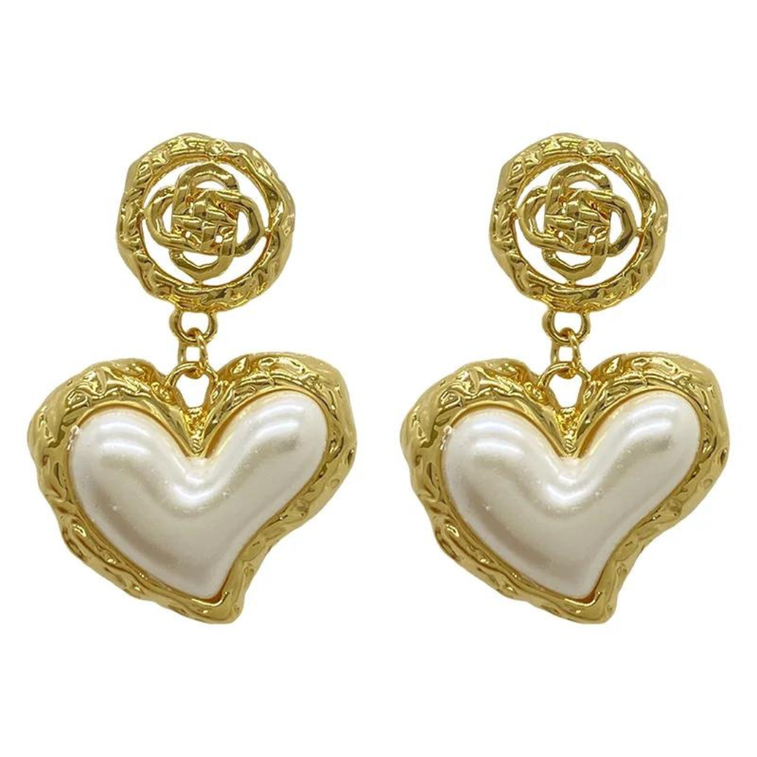 The New 2022 Flower Heart Earrings French Retro