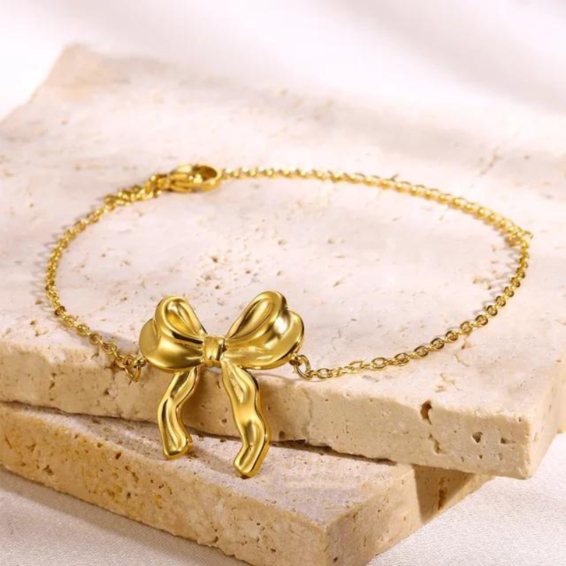 Elegant Ribbon Bow Sets Necklaces Earrings Bracelet For Women