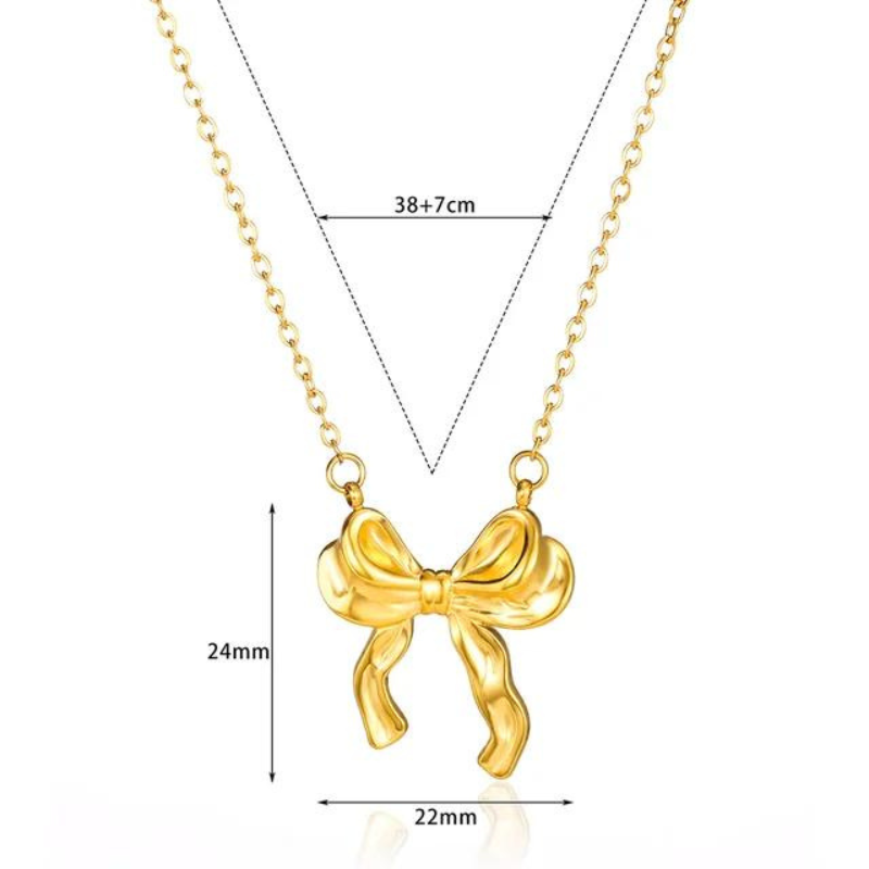 Elegant Ribbon Bow Sets Necklaces Earrings Bracelet For Women