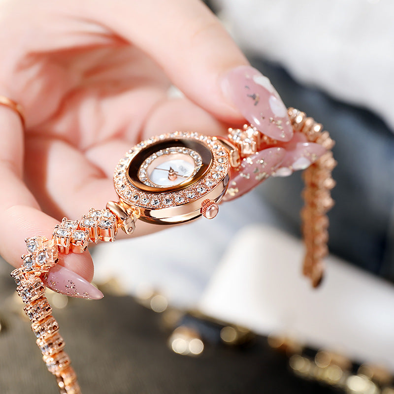 Diamond Spiral Crown Quartz Watch