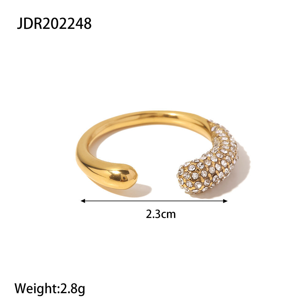 Stainless Steel Zircon Ring