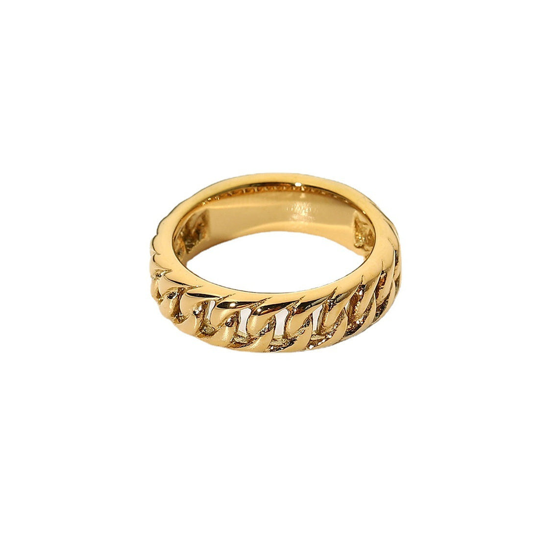 Gold-Plated Stainless Steel Chain Ring