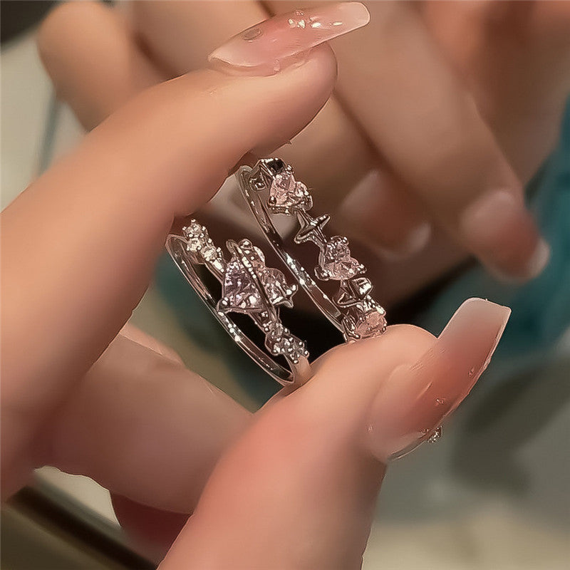 Adjustable Kpop Crystal Y2K Crown Ring for Women