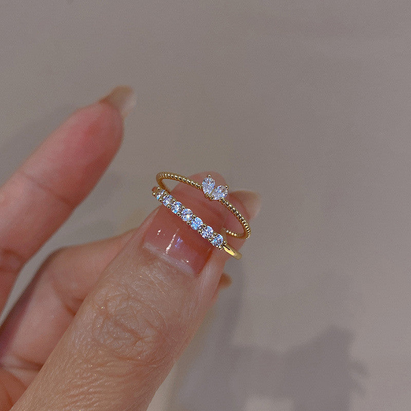 Adjustable Kpop Crystal Y2K Crown Ring for Women