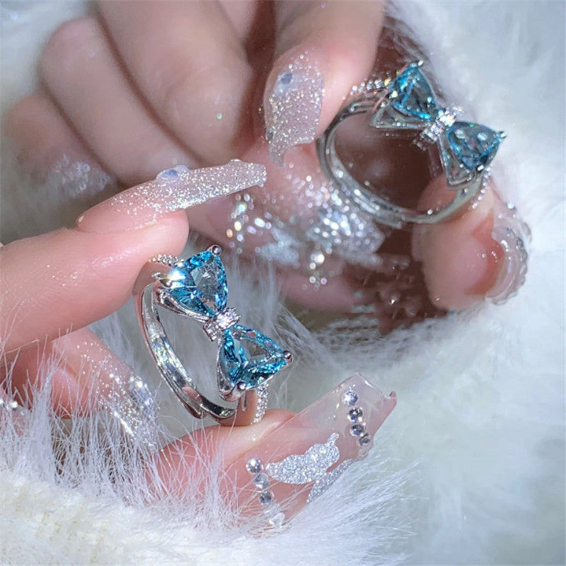 Adjustable Kpop Crystal Y2K Crown Ring for Women